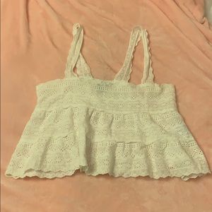 White Crochet Tank Top